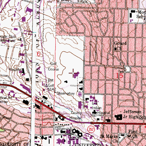 Topographic Map of School of Law Library, NM
