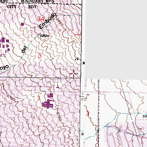 Topographic Map of Domingo Tafoya House Historic Site, NM