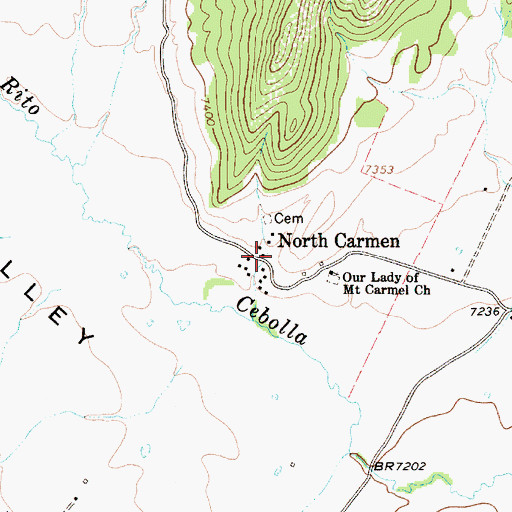 Topographic Map of North Carmen Historic District, NM