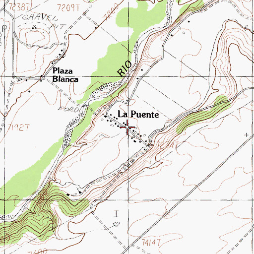 Topographic Map of La Puente Community Ditch Historic Site, NM