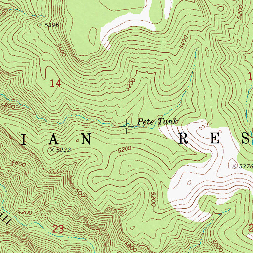 Topographic Map of Pete Tank, AZ