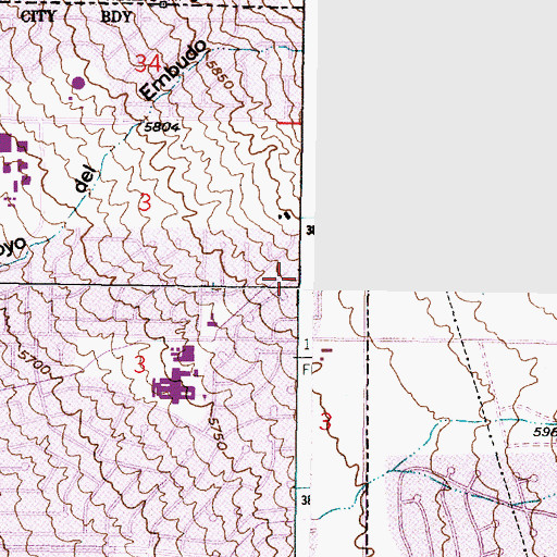 Topographic Map of Coronado Well Number One, NM