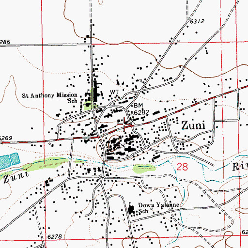 Topographic Map of Pueblo de los Muertos Historic Site, NM