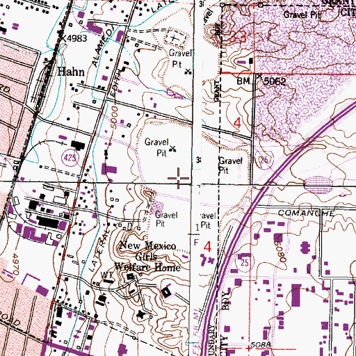 Topographic Map of Los Griegos Historic District, NM