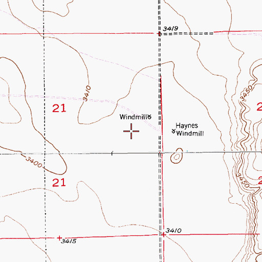 Topographic Map of Haynes Windmill Historic Site, NM