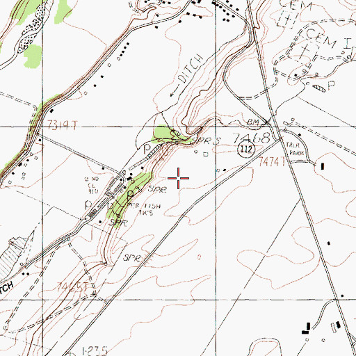 Topographic Map of Burns Lake Bungalow Historic Site, NM