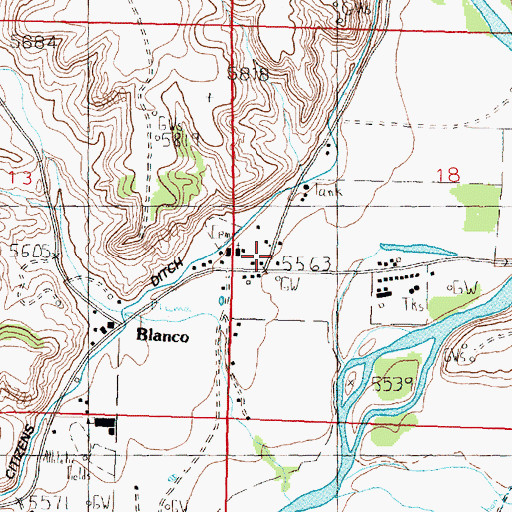 Topographic Map of Pointed Butte Ruin, NM