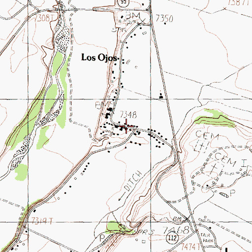 Topographic Map of Gilbert Martinez Barn Historic Site, NM