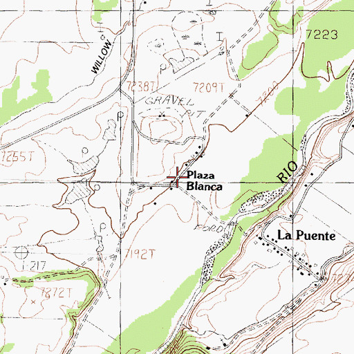 Topographic Map of Plaza Blanca Community Ditch Historic Site, NM