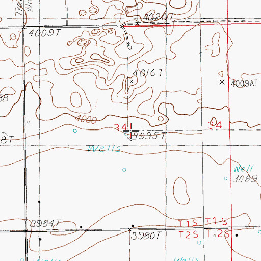 Topographic Map of 10079 Water Well, NM