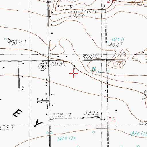 Topographic Map of 11559 Water Well, NM