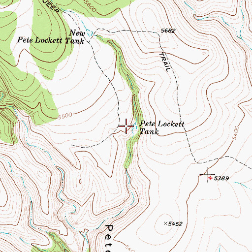 Topographic Map of Peter Lockett Tank, AZ