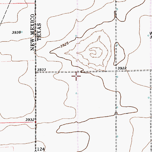 Topographic Map of 11486 Water Well, NM