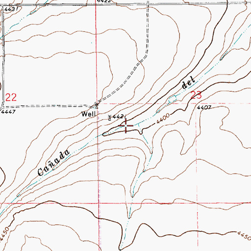 Topographic Map of 11642 Water Well, NM