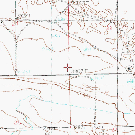 Topographic Map of 10965 Water Well, NM