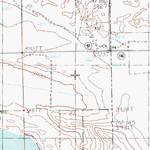 Topographic Map of 10966 Water Well, NM