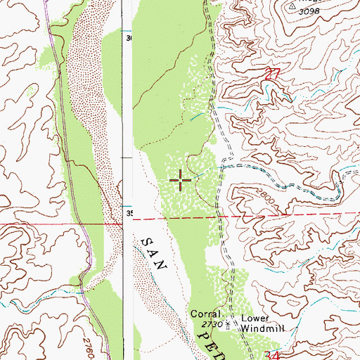 Topographic Map of Peters Wash, AZ