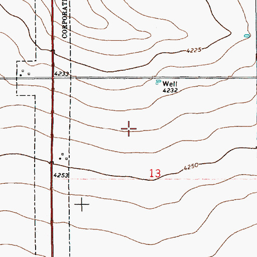 Topographic Map of 11078 Water Well, NM