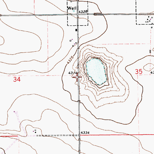 Topographic Map of 11099 Water Well, NM