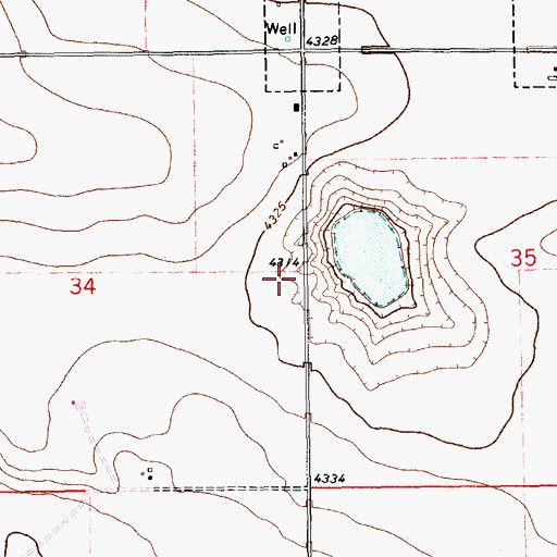 Topographic Map of 11098 Water Well, NM
