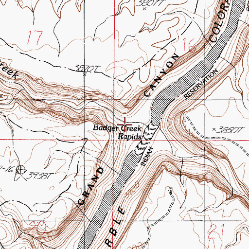 Topographic Map of Badger Canyon, AZ