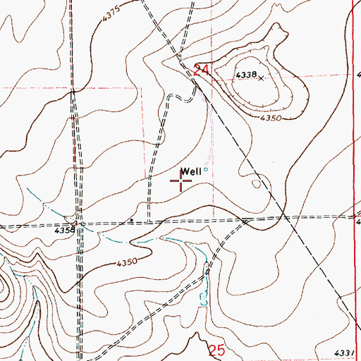 Topographic Map of 11200 Water Well, NM