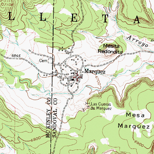 Topographic Map of Caon de Juan Tafoya, NM