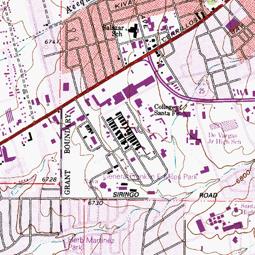 Topographic Map of Shellaberger Tennis Center, NM