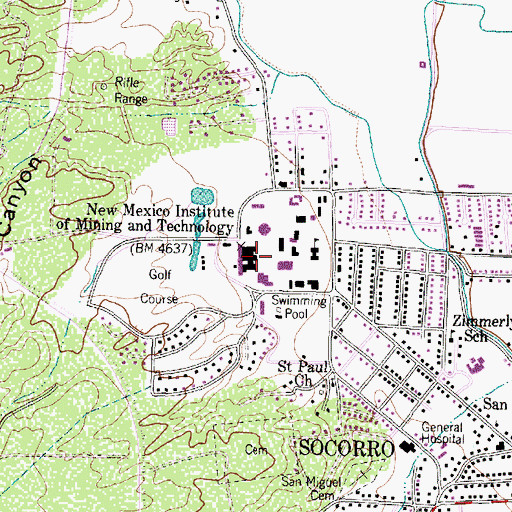 Topographic Map of Workman Center, NM