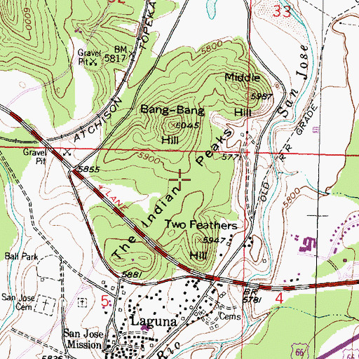 Topographic Map of San Jose de la Laguna Mission Church and Convento Historic Site, NM