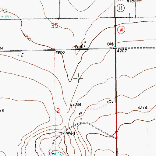 Topographic Map of 11057 Water Well, NM