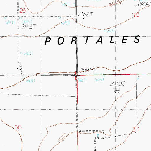 Topographic Map of 10128 Water Well, NM