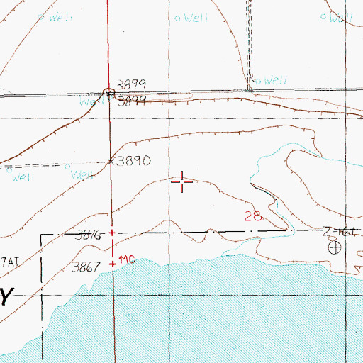 Topographic Map of 10968 Water Well, NM