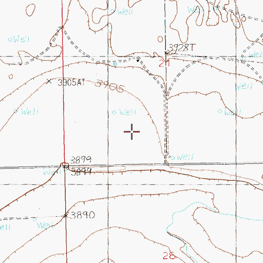 Topographic Map of 12698 Water Well, NM