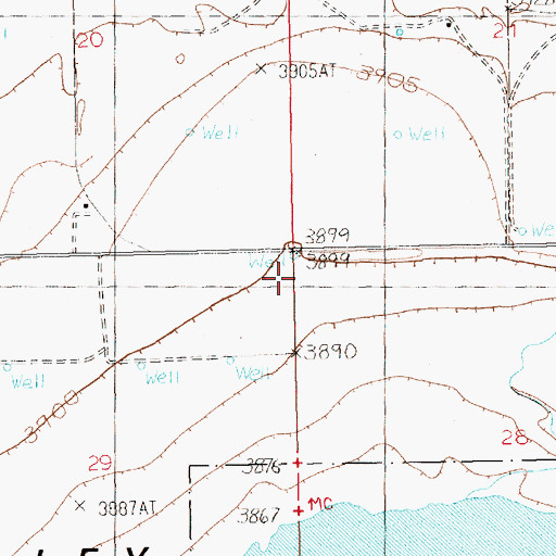 Topographic Map of 12687 Water Well, NM