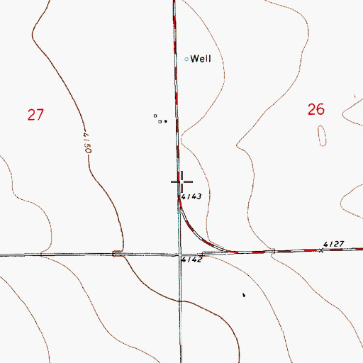 Topographic Map of 10633 Water Well, NM