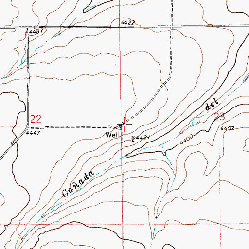 Topographic Map of 12726 Water Well, NM