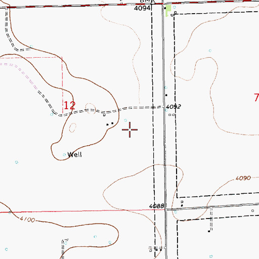 Topographic Map of 11651 Water Well, NM