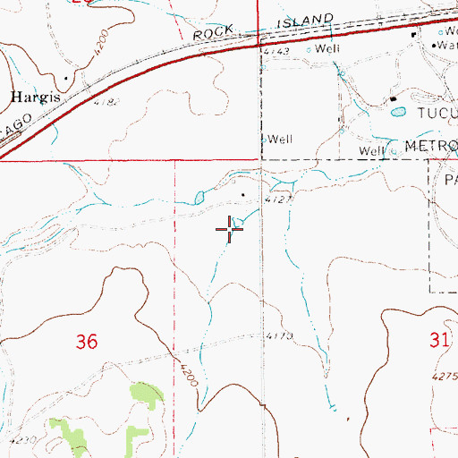 Topographic Map of 10116 Water Well, NM