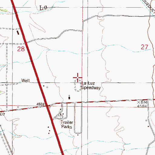 Topographic Map of La Luz Pottery Factory, NM