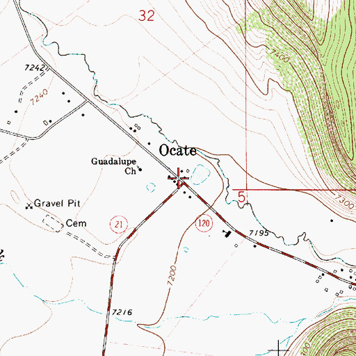 Topographic Map of J P Strong Store, NM