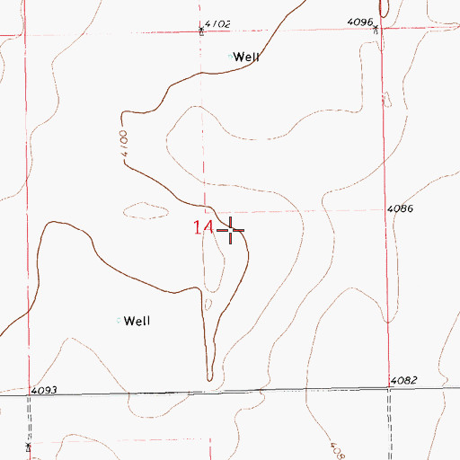 Topographic Map of 12542 Water Well, NM