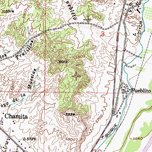 Topographic Map of 10000 Water Well, NM