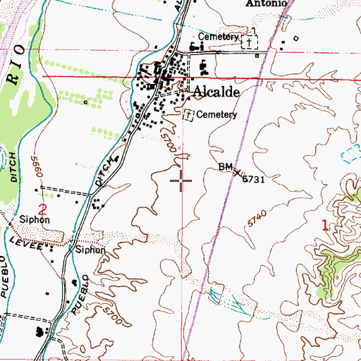 Topographic Map of 10200 Water Well, NM