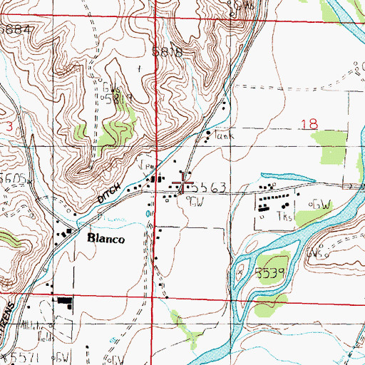 Topographic Map of Cottonwood Divide Site, NM