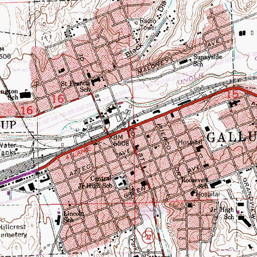 Topographic Map of White Cafe, NM