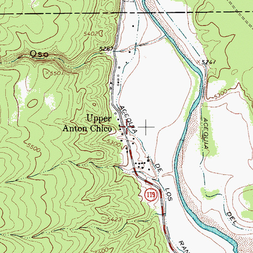 Topographic Map of Hormigoso Irrigation Ditch and Dam, NM