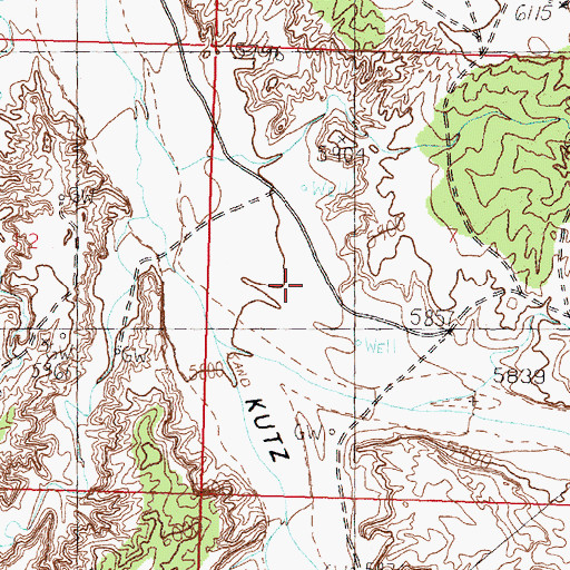 Topographic Map of Twin Angels Pueblo, NM