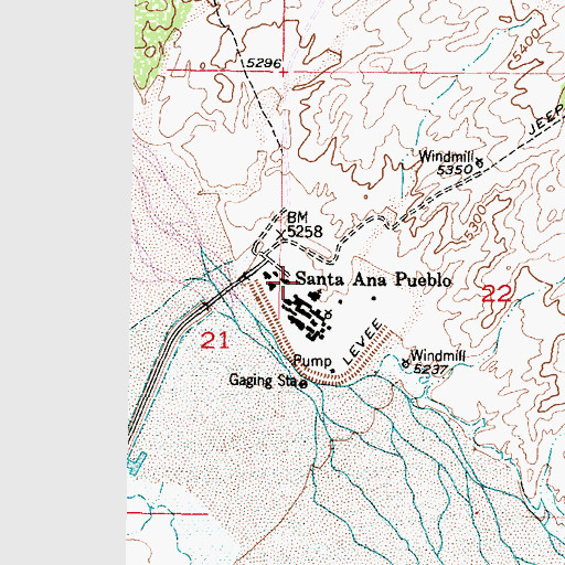Topographic Map of Canjillon Pueblo, NM