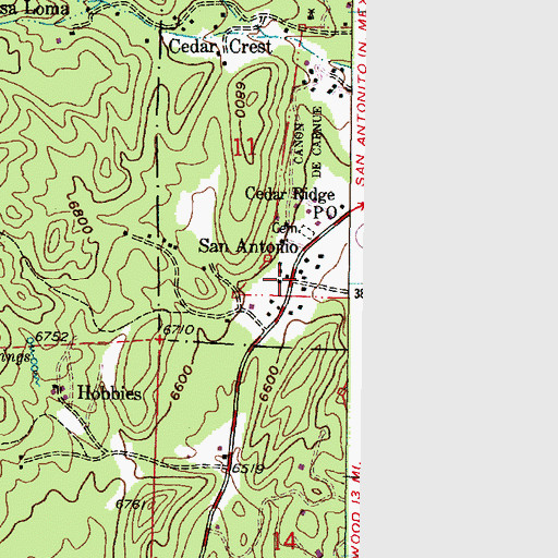 Topographic Map of San Antonio de Padua de Carnua, NM